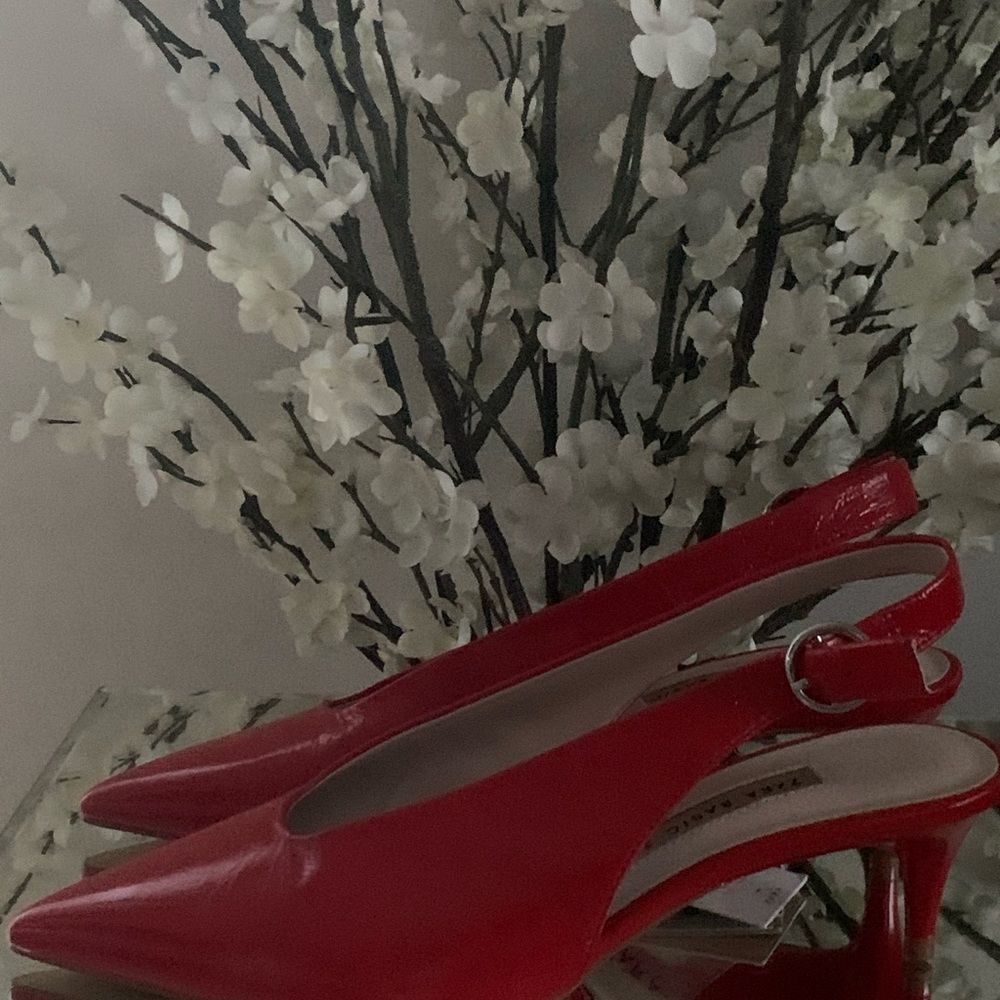 🔥🔥Brand New Zara Red Leather Kitten Heels🔥🔥